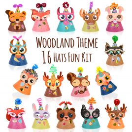 Woodland Animal Themed Party Hats Making Kit